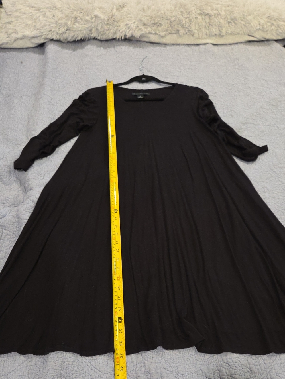 Joan Vass Black Long-Sleeve Midi Dress Size M! - Picture 6 of 7